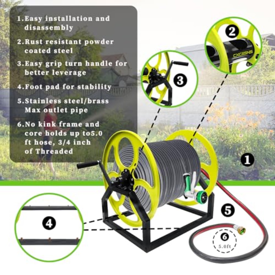 Heavy Duty Garden Hose Reel wi - Reel Handle 리뷰 및 가격