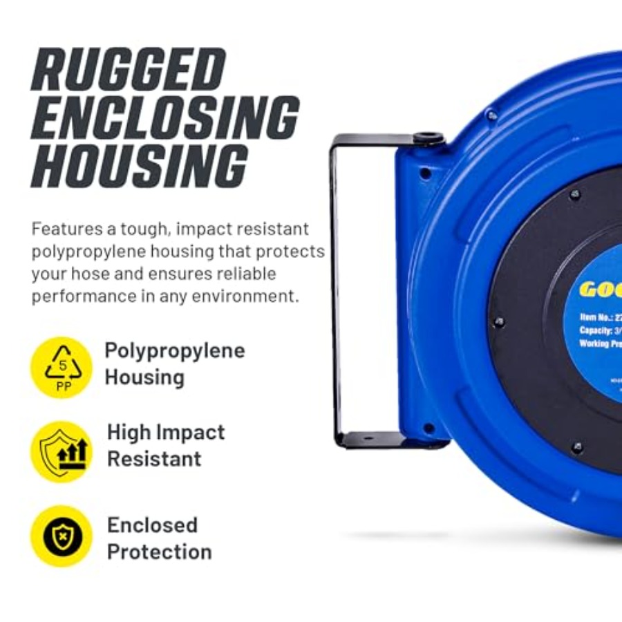 Retractable Air Hose Reel 3/8  - Reel Handle 리뷰 및 가격