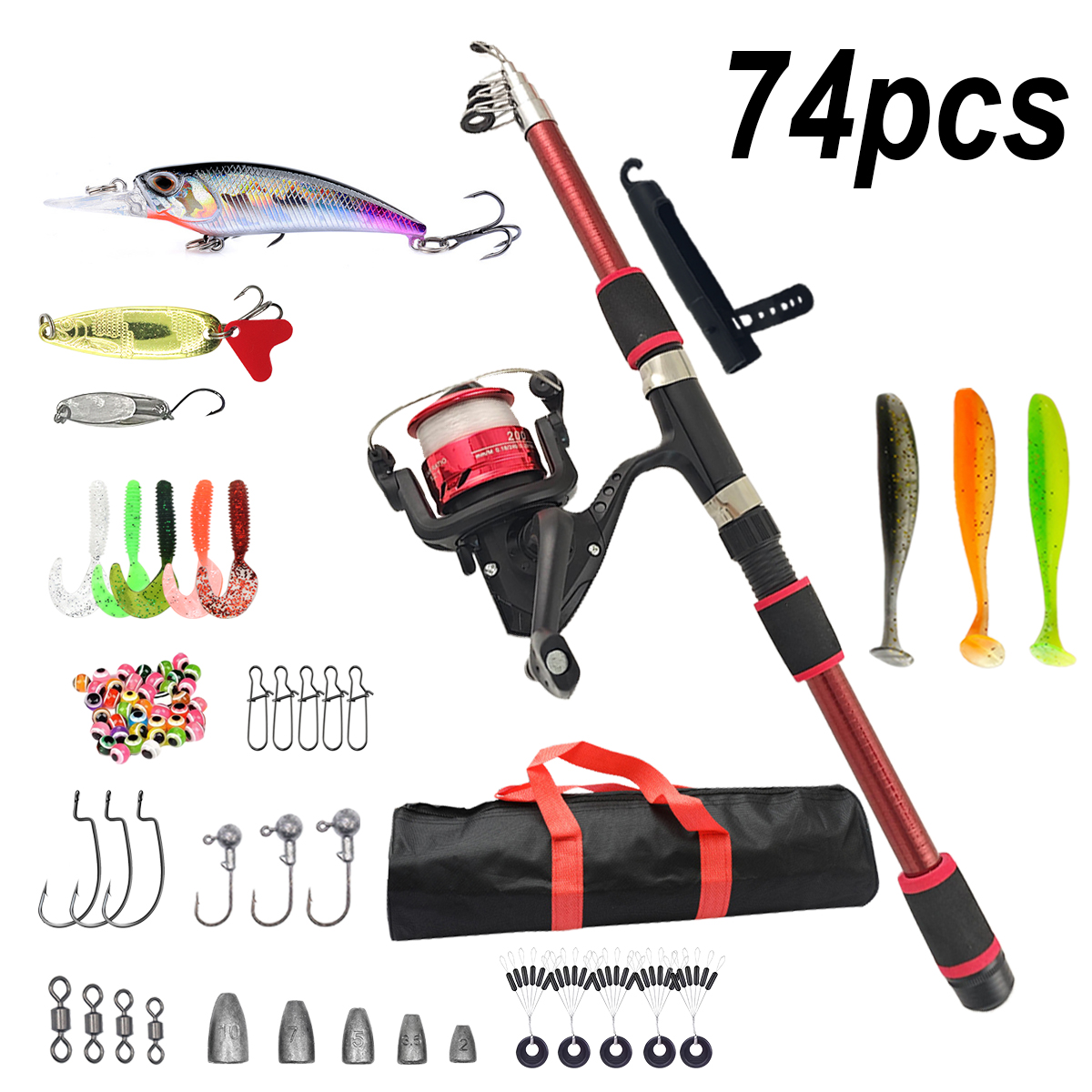 Fishing Pole Set Full Kits Wit - Spincast Reel 리뷰 및 가격