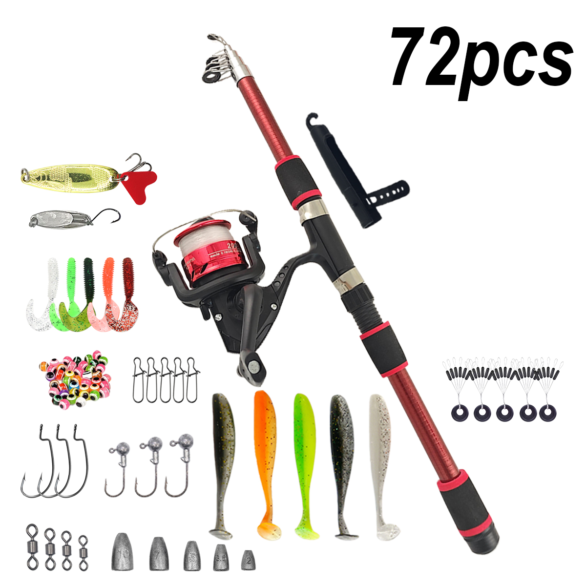 Fishing Pole Set Full Kits Wit - Spincast Reel 리뷰 및 가격