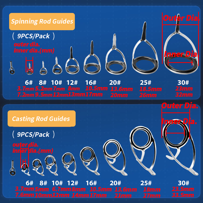 9Pcs Fishing Rod Guides Ring R - Reel Repair Kit 리뷰 및 가격