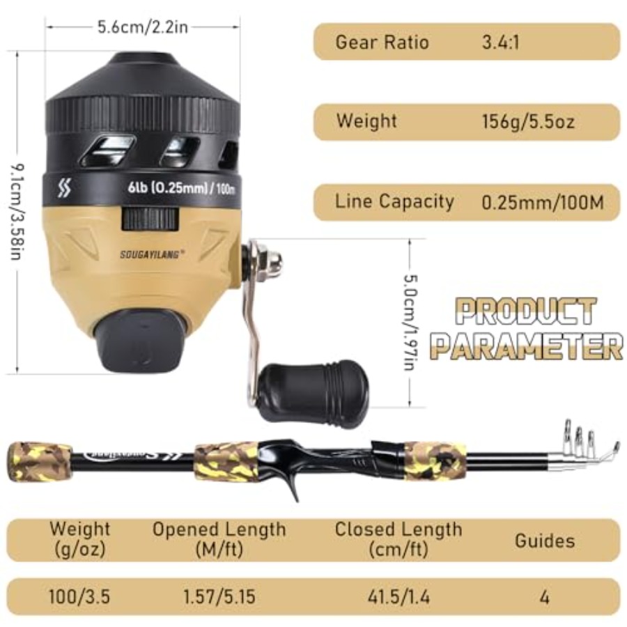 Fishing Rod and Reel Combo, Li - Spincast Reel 리뷰 및 가격